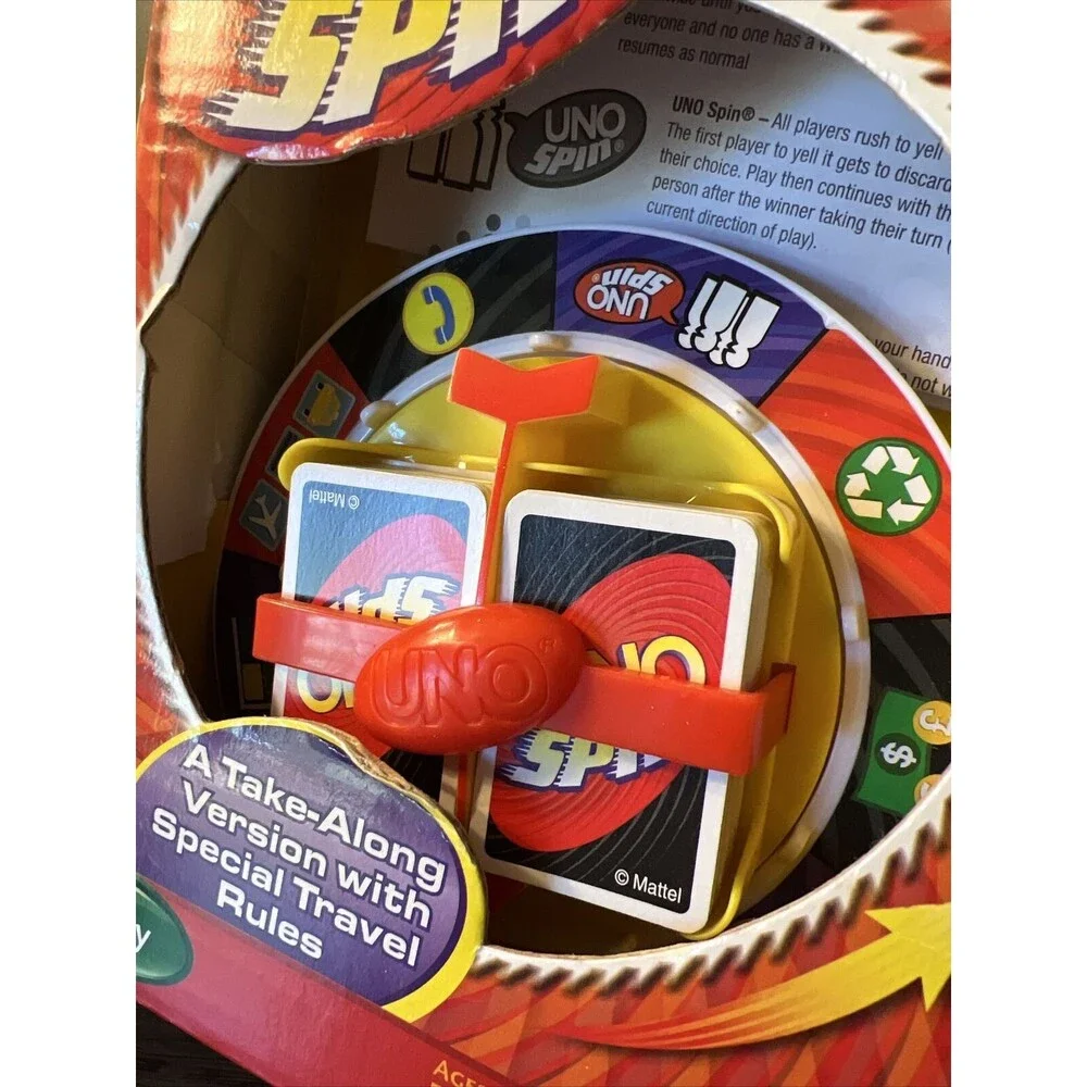 New! UNO Spin To Go! Games Card Game Brand New Mattel 2009 Travel Rare!